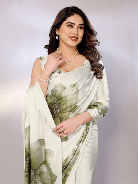 Abstract Print Crepe Silk Saree for Party Wear Daily Deals