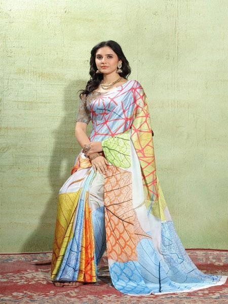 Abstract Print Crepe Silk Saree for Party Wear Daily Deals
