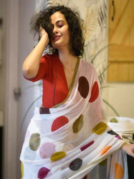 Abstract Print Mulmul Cotton Party Wear Saree Daily Deals