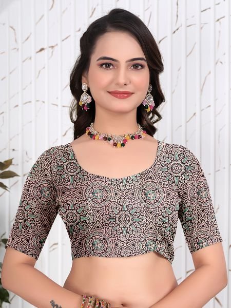 Abstract Printed Pure Crepe Silk Saree Printed Sarees