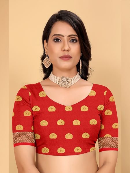 Banarasi Cotton Silk Woven Yellow Saree Banarasi Sarees