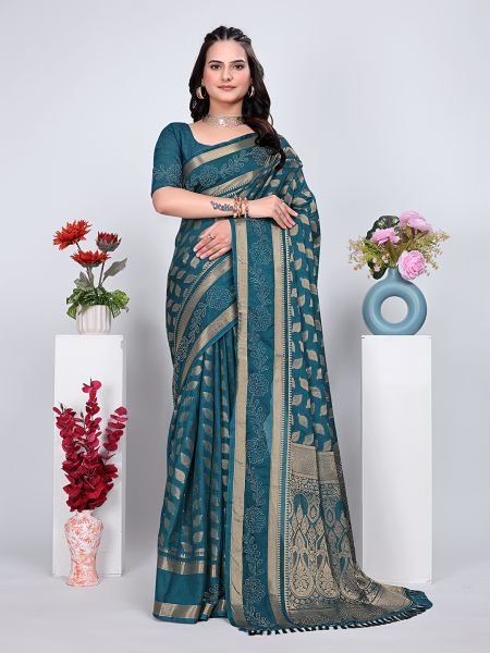 Banarasi Georgette Siroski Work Saree Daily Deals
