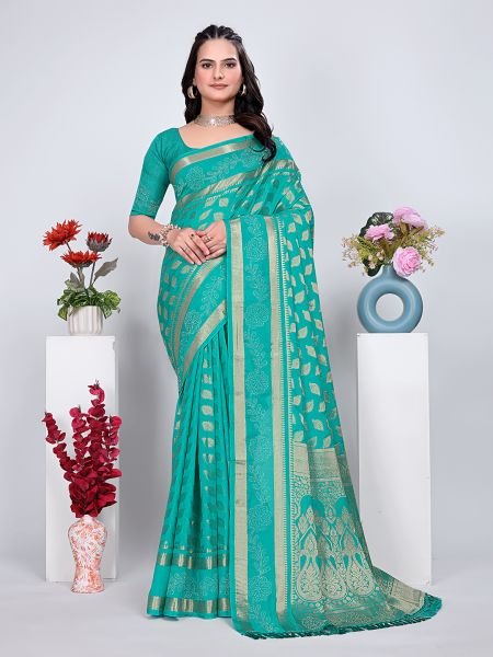 Banarasi Georgette Siroski Work Saree Daily Deals