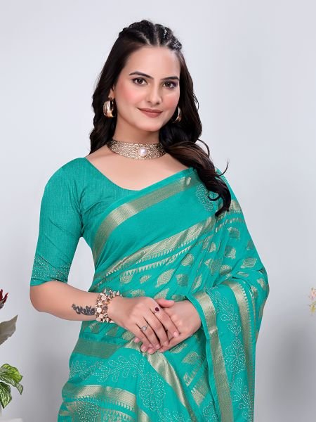 Banarasi Georgette Siroski Work Saree Banarasi Sarees