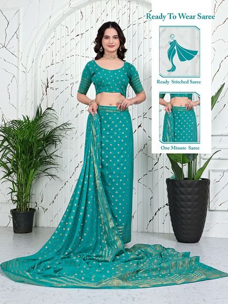 Banarasi Ready to Wear Jacquard Saree in Crepe Fabric Daily Deals