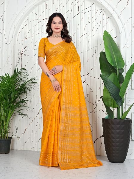 Banarasi Ready to Wear Jacquard Saree in Crepe Fabric Ready To Wear Sarees