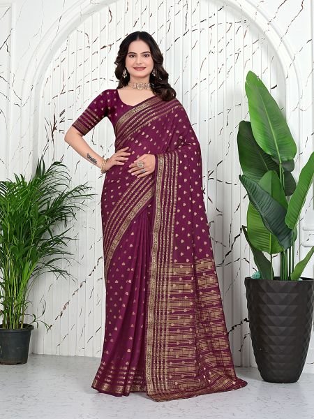 Banarasi Ready to Wear Jacquard Saree in Crepe Fabric Ready To Wear Sarees