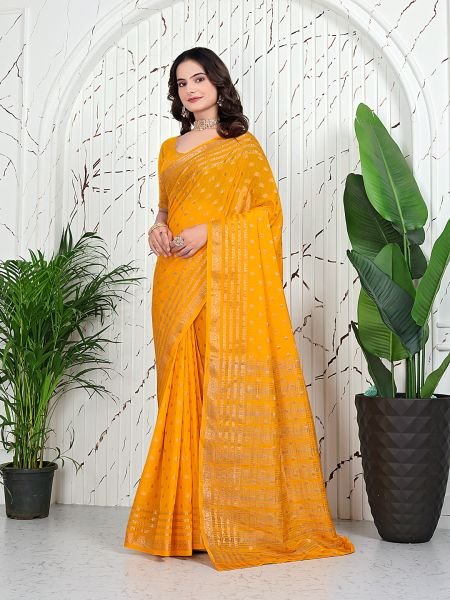 Banarasi Ready to Wear Jacquard Saree in Crepe Fabric Ready To Wear Sarees