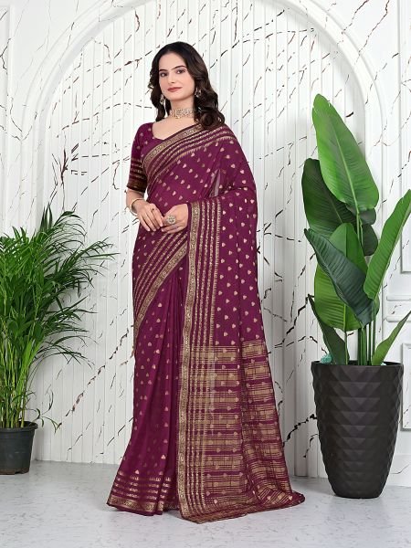 Banarasi Ready to Wear Jacquard Saree in Crepe Fabric Ready To Wear Sarees