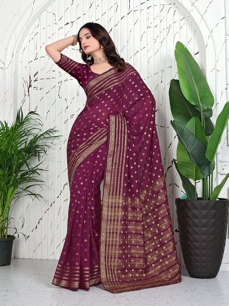Banarasi Ready to Wear Jacquard Saree in Crepe Fabric Ready To Wear Sarees