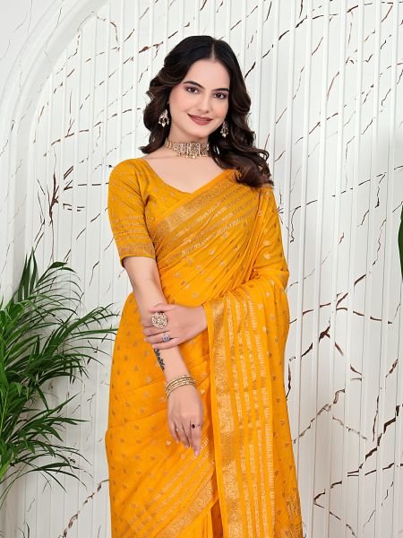 Banarasi Ready to Wear Jacquard Saree in Crepe Fabric Ready To Wear Sarees