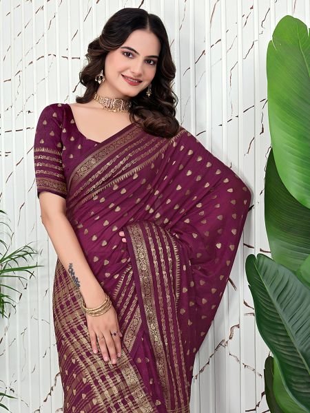 Banarasi Ready to Wear Jacquard Saree in Crepe Fabric Ready To Wear Sarees