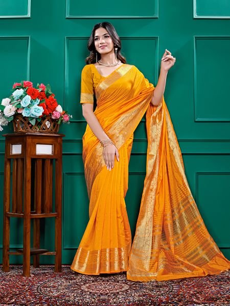 Banarasi Silk Zari Swarovski Crystal Work Saree Designer Sarees