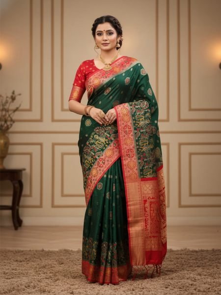 Banarasi Woven Pure Satin Silk Saree with Rich Zari Work   Contrast Pallu Daily Deals