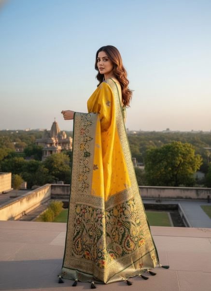 Banarasi Woven Pure Satin Silk Saree Banarasi Sarees