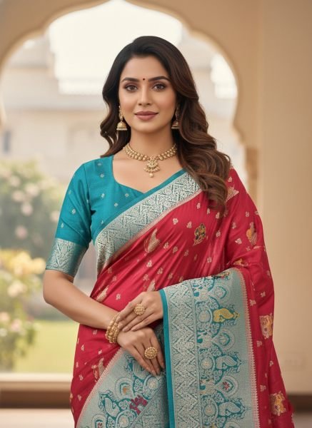 Banarasi Woven Pure Satin Silk Saree Banarasi Sarees