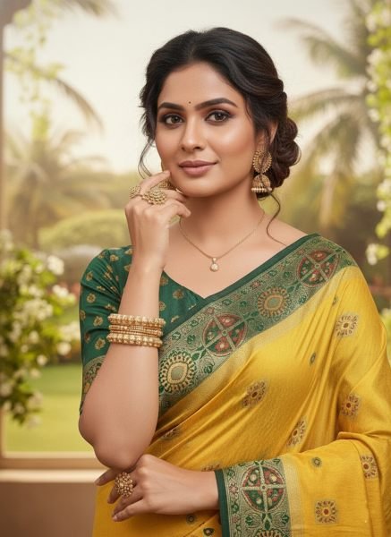 Banarasi Woven Pure Satin Silk Saree with Rich Zari Work   Contrast Pallu Banarasi Sarees