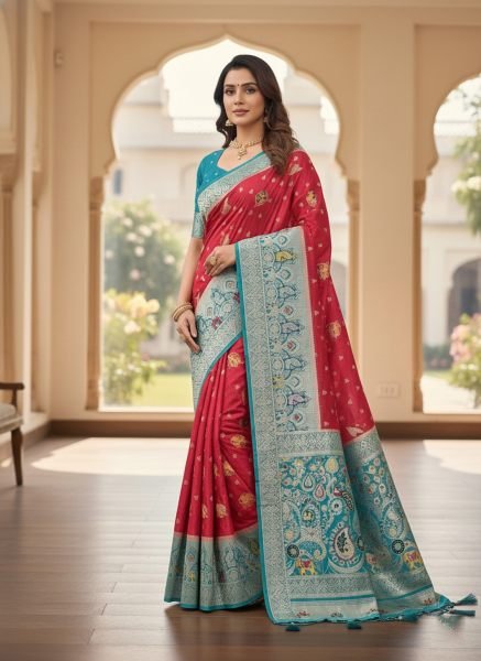 Banarasi Woven Pure Satin Silk Saree Banarasi Sarees