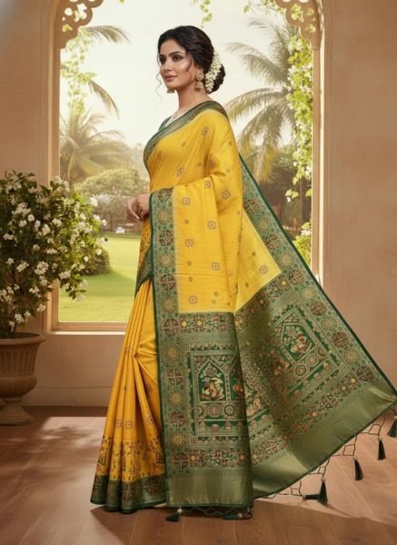 Banarasi Woven Pure Satin Silk Saree with Rich Zari Work   Contrast Pallu Banarasi Sarees