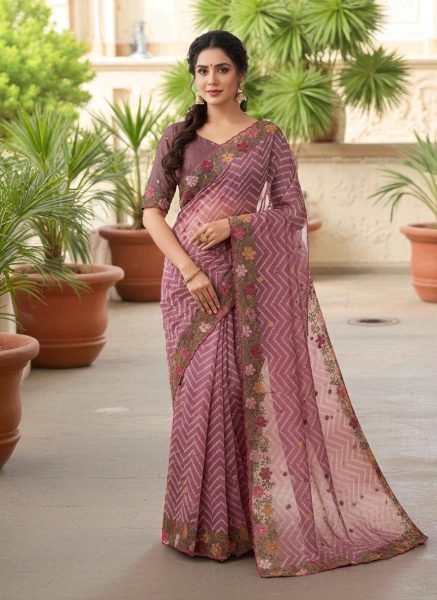 Bandhani Printed Cotton Silk Saree with Embroidery Work Border