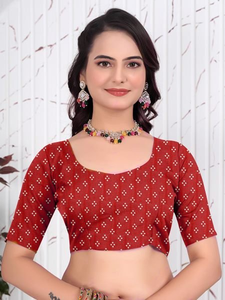 Bandhani Printed Satin Silk Saree for Party Look Printed Sarees