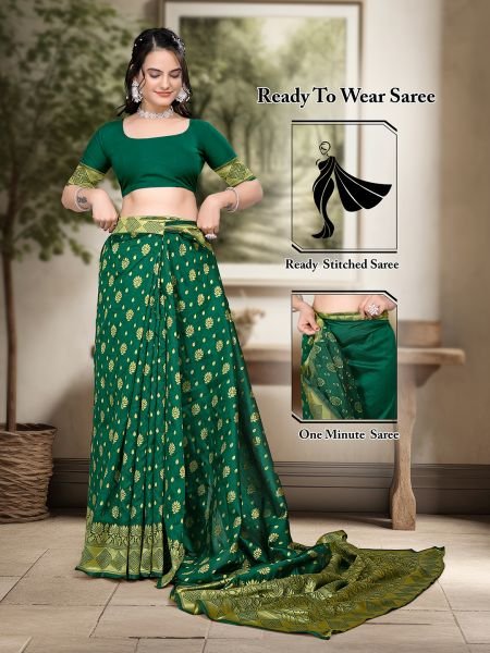 Black Ready to Wear Woven Banarasi Jacquard Pure Silk Saree Sale