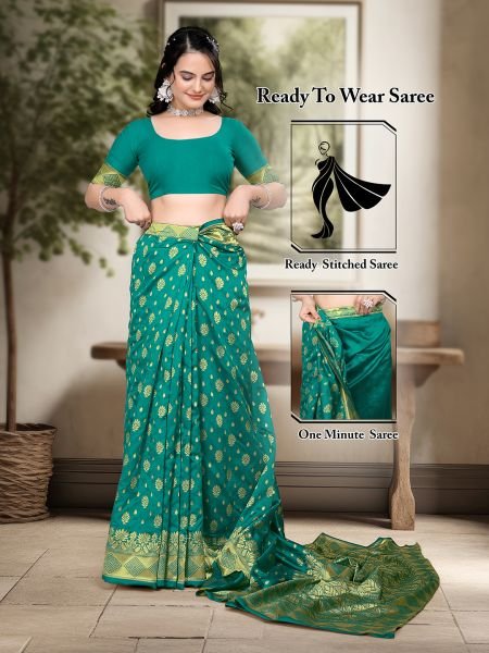 Black Ready to Wear Woven Banarasi Jacquard Pure Silk Saree Sale