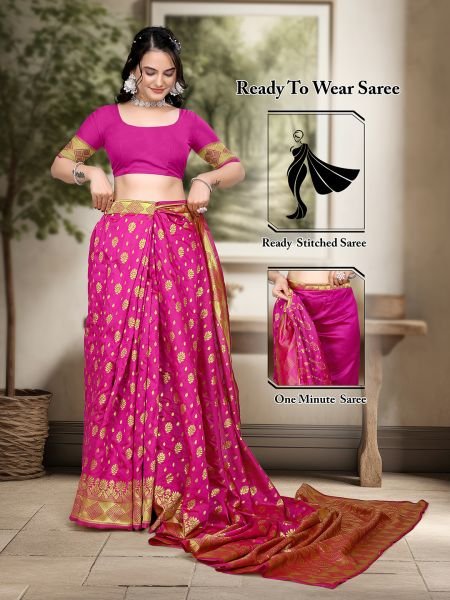 Black Ready to Wear Woven Banarasi Jacquard Pure Silk Saree Sale