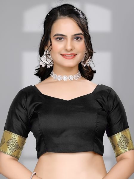 Black Ready to Wear Woven Banarasi Jacquard Pure Silk Saree Designer Sarees