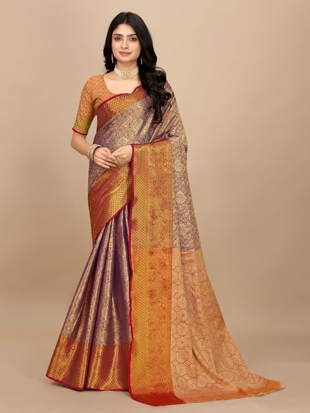Blue Pattu Silk Fabric Jacquard Woven Kanjivaram   Dharmavaram Styles Pattu Sarees