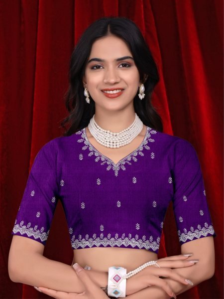 Chinon Embroidered Saree with Shaded Solid Color Design Designer Sarees