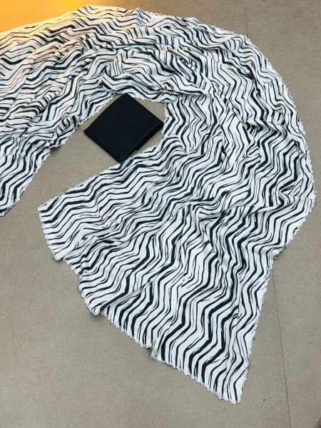 Chinon Silk Printed Saree with  Swarovski Stone Border Printed Sarees