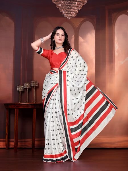 Designer Silk Saree with Stitched Blouse Designer Sarees