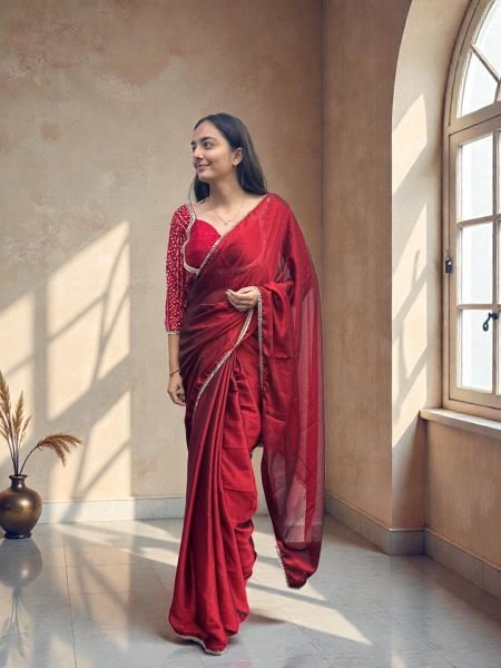 Elegant Black Rangoli Silk Saree with Mirror Lace Border and Designer Foil Print Blouse Daily Deals