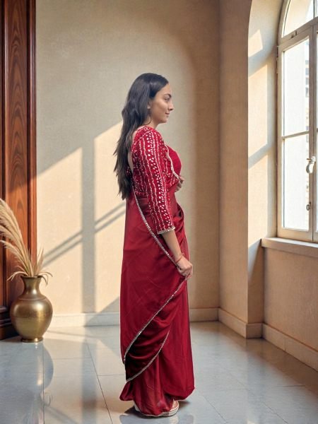 Elegant Black Rangoli Silk Saree with Mirror Lace Border and Designer Foil Print Blouse Party Wear Saree