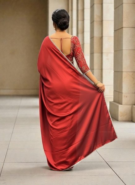 Elegant Black Rangoli Silk Saree with Mirror Lace Border and Designer Foil Print Blouse Party Wear Saree