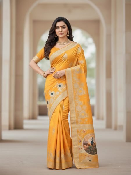 Elegant Bottle Green Dola Silk Saree with Traditional Zari Woven Peacock Pallu   Latkans Daily Deals