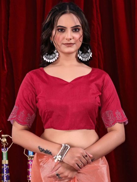 Elegant Chinon Shaded Saree with Siroski Diamond Work   Unstitched Blouse Designer Sarees