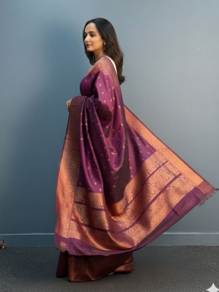 Elegant Patola Print Jacquard Woven Cotton Silk Saree with Zari Butta Work Kanjivaram Sarees