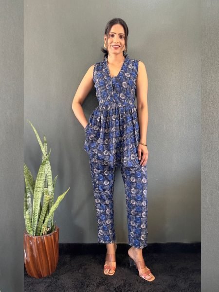 Elegant Printed V Neck Co Ord Set for Office   Casual Wear Co-Ords