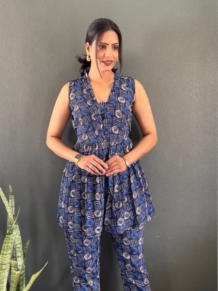 Elegant Printed V Neck Co Ord Set for Office   Casual Wear Co-Ords