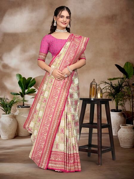Exquisite Pink Pure Silk Woven Patola Festive Saree Patola Sarees