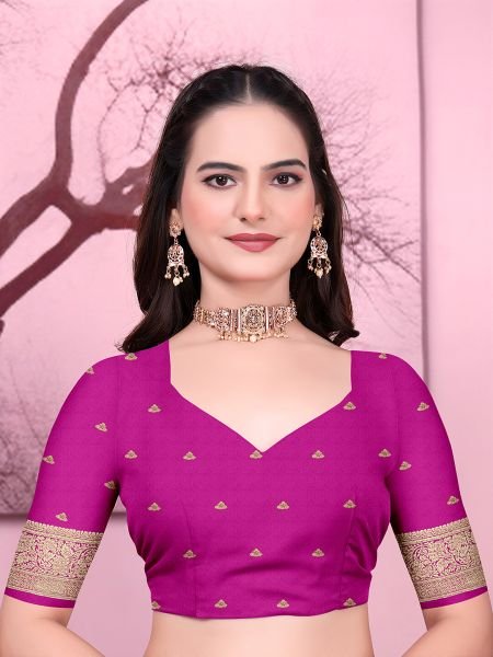 Floral Print Ready to Wear Banarasi Jacquard Party Saree with Unstitched Blouse Ready To Wear Sarees