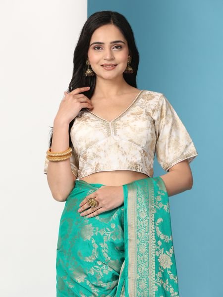 Green Ready to Wear Pure Banarasi Georgette Saree Ready To Wear Sarees