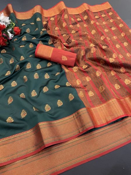 Jacquard Pure Banarasi Silk Saree Daily Deals