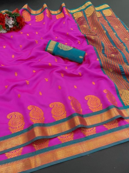 Jacquard Pure Banarasi Silk Saree Daily Deals