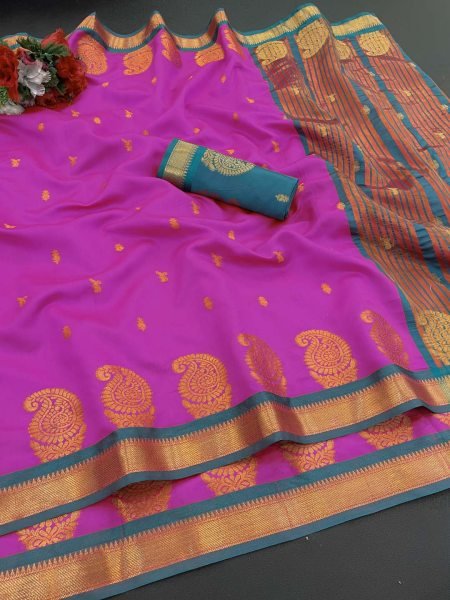 Jacquard Pure Banarasi Silk Saree Daily Deals