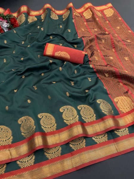 Jacquard Pure Banarasi Silk Saree Daily Deals