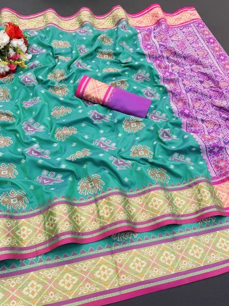 Jacquard Woven Patola Rama Pure Silk Saree Sale