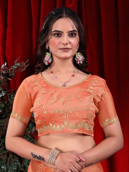 Jimmy Chu Embroidered Saree with Gotta Patti Work Designer Sarees